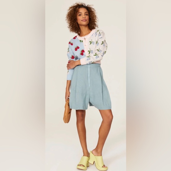 Rachel Antonoff Blake Berry Cardigan Strawberries Knit Sweater Split Patterns M - Picture 2 of 7